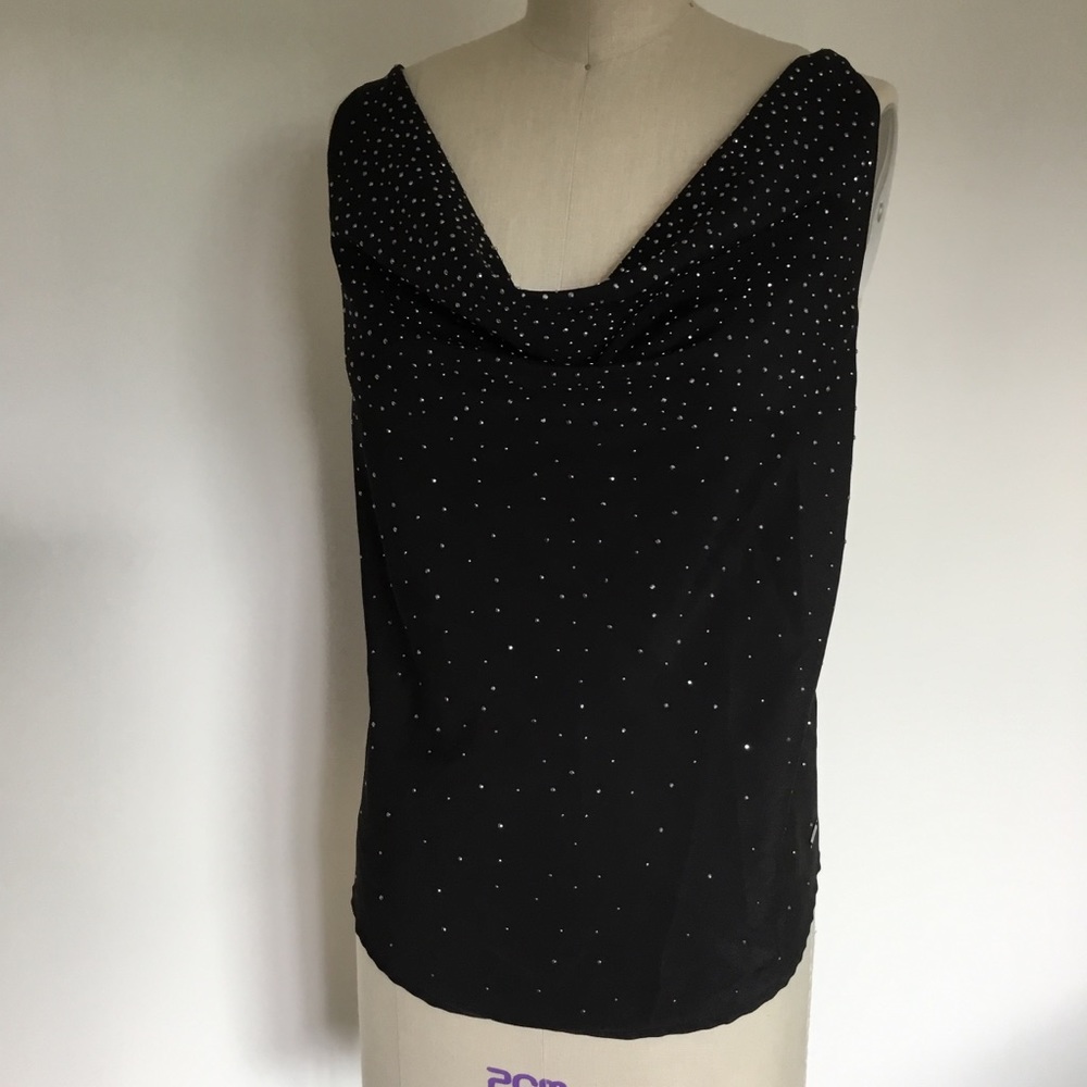 GUESS Embellished Cross Back Dressy Top Sz Small